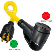 Conntek 15828, 1.5', 20A, Ergo Grip RV Generator Adaper, L14-20P to TT-30R