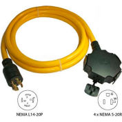 Conntek, 20500-010, 10-Ft 20-Amp Generator Power/Extension Cord with NEMA L14-20P to 5-15/20R*4