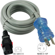 Conntek 27170, 8', 13-Amp, 16/3 SJTW Hospital/Medical Grade Cord with Push Lock IEC C13
