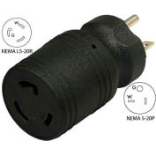 Conntek 30114, 20 to 20-Amp Locking Adapter with NEMA 5-20P to L5-20R, Black