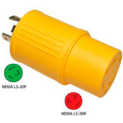 Conntek 30223-YW, 20 to 30-Amp Generator Locking Adapter with NEMA L5-20P to L5-30R, Yellow