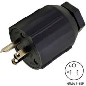 Conntek 60129, 15A Assembly Straight Blade Plug with NEMA 5-15P Male End, 2 Pole-3 Wire