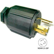 Conntek 60307, 20-Amp Locking Assembly Plug with NEMA L5-20P Male End, 2 Pole- 3 Wire