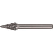 Cle-Line 1850 SM-5 1/2 x 1/4 Double Cut Pointed Cone Bur