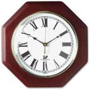 Chicago Lighthouse 12" Octagon Quartz Wall Clock, Wood Case, Mahogany