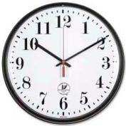 Chicago Lighthouse 14.5" Round Electric Wall Clock, 5' Cord, Plastic  Case, Black