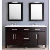 Cambridge Plumbing Plum 72" Double Basin Sink Vanity Set W/Porcelain Countertop