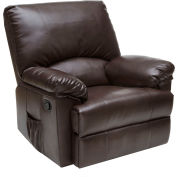 Relaxzen Rocker Leather Recliner with Heat and Massage - Brown Marbled