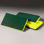 3M Scotch-Brite Medium Duty Scrubbing Sponge, Yellow/Green, 10 Sponges - 74CC