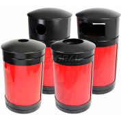 SECURR® Guardian 35 Gal. Indoor Waste Receptacle - Two Tone Black with Fir Green Panels