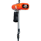 1HP Coffing JLC Series Single Speed Electric Chain Hoist with Hook Mounted 4000 lbs Capacity 115/230V/60Hz 8 fpm Lift Speed 20 Lift Height 