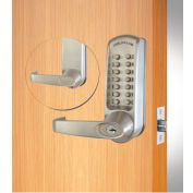 Codelocks Mechanical Lockset w/Grade 1 Cyl Chassis, CL610-CC-BS, EZ Code Change, Brushed Steel