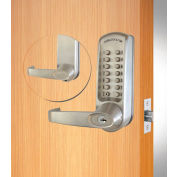 Codelocks Mech Lockset w/Grade 1 Cyl Chassis, CL615IC-CC-BS, EZ Code Chg, Interch Core, Silver Gray