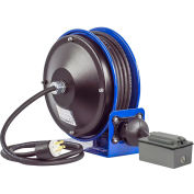 Coxreels PC10-3012-F Compact Efficient Heavy Duty Power Cord Reel w/Duplex GFCI Metal Recept, 12 Ga.