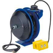 Coxreels PC13-3512-B Power Cord Spring Rewind Reel: Quad Industrial Receptacle, 35' Cord, 12 AWG