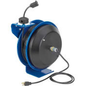 Coxreels PC19-7512-A Power Cord Spring Rewind Reel: Single Industrial Receptacle, 75' Cord, 12 AWG