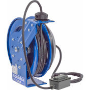 Coxreels PC19-7512-F Power Cord Spring Rewind Reel: Duplex GFCI Industrial Outlets, 75' Cord, 12 AWG