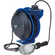 Coxreels PC19-7516-E Power Cord Spring Rewind Reel: Incand. Cage Light, 75' Cord, 16 AWG