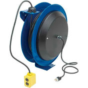 Coxreels PC24-0012-A Power Cord Spring Rewind Reel: Single Industrial Receptacle, 100' Cord, 12 AWG
