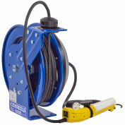 Coxreels PC24-0016-D Power Cord Spring Rewind Reel: Fluor. Angle Light, 100' Cord, 16 AWG w/ Tap
