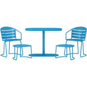 Bridgeport Metro Retro 5 Piece Outdoor Bistro Set, Turquoise
