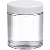 Wheaton&#174; 4 oz Glass Jars, Straight Side Clear, Poly Vinyl Liner, Case of 24