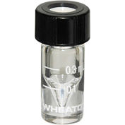 Wheaton&#174; 0.3ML, Graduated Glass V-Vials, 13-425, Hole Caps & Case of 12