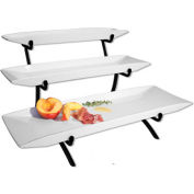 Cal-Mil PP103-13 Prestige Porcelain Wire 3 Tier Platter Riser 12"W x 22"D x 12"H Black