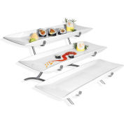 Cal-Mil PP1033-39 Prestige Porcelain Wide Frame 3 Tier Platter Wire Stand 18"W x 23"D x 12"H Plat.