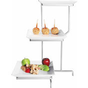 Cal-Mil PP2301-13 Prestige Porcelain 3 Tier Square Incline Display 16"W x 26"D x 22"H Black