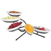 Cal-Mil SR303-39 Angled 5 Small Canoe Tier Stand 29"W x 13"D x 16"H Platinum