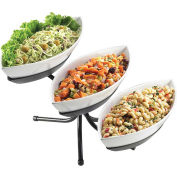 Cal-Mil SR304-13 3 Tier Melamine Canoe Bowl Display 16-1/2"W x 18-1/2"D x 10-1/2"H Black