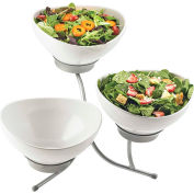 Cal-Mil SR701-39 Incline 3 Resting Bowl Display 21"W x 18"D x 19"H Platinum