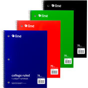 C-Line® 1-Subject Notebook, College Ruled, 70-Page, Assorted, 24 Each/Set
