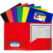 C-Line Products Two-Pocket Heavyweight Poly Portfolio Folder, Assorted Colors - 36 Folders/Set