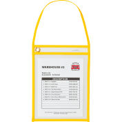 C-Line® Shop Ticket Holder with Strap, Stitched, Yellow, 9" x 12", 15/Box