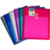 C-Line Products Reusable Poly Envelopes, String Closure, 11"W x 8-1/2"H, Assorted, 24/Pack