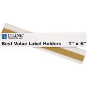 C-Line Products Peel & Stick Shelf/Bin Label Holders, 1"x 6", 50/Pack