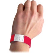 C-Line Products DuPont Tyvek Security Wristbands, Red, 100/PK