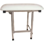 CSI Bathware 22" x 16" Rectangular Folding Padded Shower/Bath Seat, White - SEA-SD2216-NH-PA