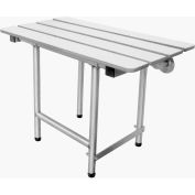 CSI Bathware 22" x 16" Rectangular Folding Slatted Shower/Bath Seat, White - SEA-SD2216-NH-PH