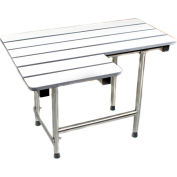 CSI Bathware 34" x 21" L-Shape Slatted Folding Shower Bath Seat, Right Handed - SEA-SD3421-RH-PH