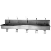 SANI-LAV 510WS 5-Person Wall Mount Wash-Station With Double Knee Pedal Valves