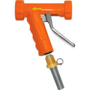 Sani-Lav® N820 Large Industrial Spray Nozzle, Safety Orange w/Brass Swivel Hose Adapter