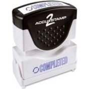 Cosco® Pre-Inked Message Stamp, COMPLETED, 1/2" x 1-5/8", Blue