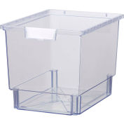 Certwood Standard Width Quad Depth Storage Tote Tray CE1954CL - 16-3/4"L x 12-5/16"W x 12"H Clear - Pkg Qty 5