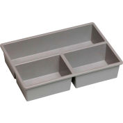 Certwood Stortray Insert CE4002 - 3 Division Long 7-7/8"L x 11-1/4"W x 2-3/8"H Light Gray - Pkg Qty 10