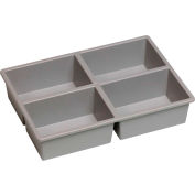 Certwood Stortray Insert CE4003 - 4 Division 7-7/8"L x 11-1/4"W x 2-3/8"H Light Gray - Pkg Qty 10