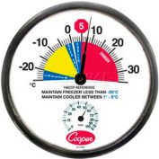 Cooper-Atkins® Wall Thermometer, 212-159-8, 12", Cooler/Freezer, With Humidity Meter -Min Qty 3