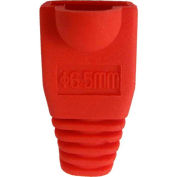 Vertical Cable, 015-037RD-10, RJ45 PVC Slip On Boots For Cat 5E & Cat 6 - Red - 10 Pack